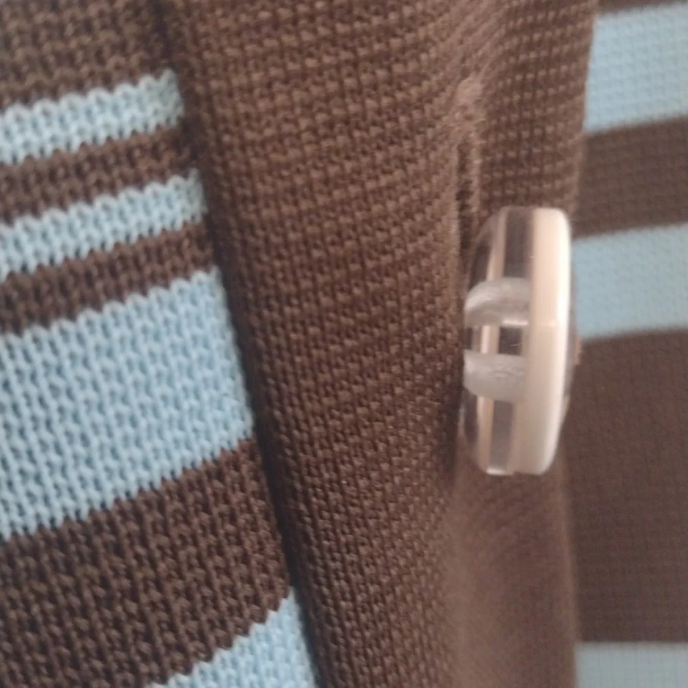 Marberni, 60's Union Made Vintage Elegant Blue/Brown Long Sleeve Dress Size 16 - Picture 4 of 16